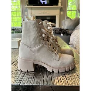 Steve Madden Zanet Beige Lug Sole Combat Boots sz 6.5 NWT